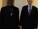 El Presidente compartió uno de los momentos del Foro Económico de Davos con Kofi Annan.