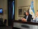 Gabriela Michetti y Marcos Peña en conferencia de prensa