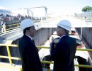 El Presidente y el primer ministro de Italia, Matteo Renzi, recorrieron el obrador del FFCC Sarmiento.