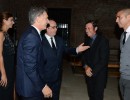 El Presidente Mauricio Macri y su par de Francia, Francois Hollande, junto al ex tenista Guillermo Vilas y al ex futbolista David Trezeguet, en el Museo del Bicentenario.