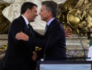 El presidente Macri junto al primer ministro de Italia, Matteo Renzi, en Casa de Gobierno