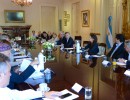 El Presidente encabezó una reunión de Gabiente en el Salón Eva Perón, de la Casa Rosada.