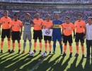 Los capitanes de River y Boca y la terna arbitral se sumaron a la campaña contra el dengue.