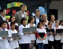 El Presidente entregó aulas digitales en una escuela de Merlo.