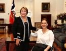 La vicepresidente Gabriela Michetti con la presidente Michelle Bachelet