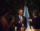 Barack Obama, Juliana Awada y Mauricio Macri en la cena de honor