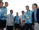 El Presidente saludó a deportistas argentinos en la Villa Olímpica