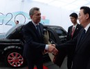 El presidente Mauricio Macri llegó a China para participar de la reunión del G20