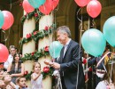 El Presidente participó de un brindis por las Fiestas junto a trabajadores de Casa Rosada