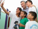 El presidente Macri visitó un hogar de niños en la localidad bonaerense de Guernica