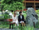 Juliana Awada, junto a la esposa del Primer Ministro de Japón