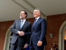 El presidente Macri junto a su par español, Mariano Rajoy