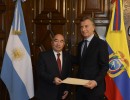 El Presidente recibió las cartas credenciales de siete embajadores