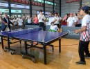 Macri, junto a nadadoras que participaron de los Juegos Nacionales Evita de Deporte Adaptado