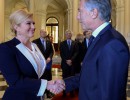 Macri recibió a la presidenta de Croacia