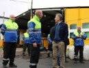 El Presidente visitó a bomberos voluntarios y a personal de Defensa Civil