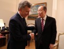 El presidente Macri recibió al ex secretario general de Nacional Unidas, Ban Ki-moon.