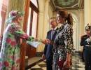 La Primera Dama participó de la ceremonia de recepción a la reina Margarita II de Dinamarca  