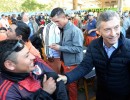 Macri compartió un asado con trabajadores del Paseo del Bajo