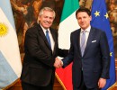 Alberto Fernández se reunió con el presidente del Consejo de Ministros de Italia
