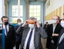 El Presidente visitó el Museo Malvinas y Educar SE, donde se fabrican máscaras de protección contra el coronavirus