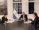 El Presidente recibió a Axel Kicillof y a Diego Santilli