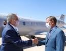 El Presidente llegó a Mendoza donde fue recibido por el gobernador Rodolfo Suárez