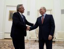 El presidente mantuvo una reunión con su par de Rusia, Vladímir Putin, y acordaron avanzar en reforzar los vínculos bilaterales