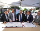 El presidente recorrió la obra de entubamiento del Arroyo Jiménez y encabezó un encuentro con empresarios en Florencio Varela