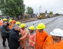 El presidente recorrió una obra de saneamiento en Moreno 