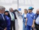 El presidente inauguró en Hurlingham un nuevo módulo de la Planta Depuradora 