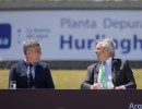 El presidente inauguró en Hurlingham un nuevo módulo de la Planta Depuradora 