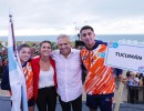 El presidente inauguró los Juegos Nacionales Evita de Playa en Chapadmalal