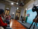 Cerruti brindó una conferencia de prensa a medios villeros en la Casa Rosada
