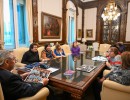 El presidente recibió a pioneras del fútbol femenino