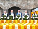 El presidente participó de un homenaje a Mahatma Gandhi junto a líderes y lideresas del G20