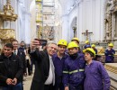 El presidente recorrió obras de restauración y puesta en valor de la ex sede de la Biblioteca Nacional y de la Basílica San Francisco de Asís