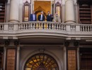 El presidente recorrió obras de restauración y puesta en valor de la ex sede de la Biblioteca Nacional y de la Basílica San Francisco de Asís