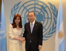 La Presidenta y Ban Ki-moon, secretario general de la ONU