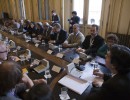 El jefe de Gabinete se reunió  con referentes de la Internacional de la Educación, en Casa Rosada