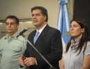 Jorge Capitanich, Cecilia Rodríguez y Carlos Montaña en Casa de Gobierno