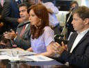 Cristina Fernández junto a Axel Kicillof y Jorge Capitanich