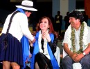 La Jefa de Estado arribó a Bolivia y expresó su solidaridad con Evo Morales