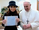 La Presidenta solicitó al Papa su mediación para lograr un diálogo con el Reino Unido