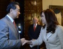 La Jefa de Estado recibió al canciller de China