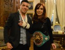 Cristina Fernández recibió al campeón mundial Maravilla Martínez