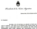 Carta de la Presidenta de la Nación a su par de Estados Unidos, Barack Obama