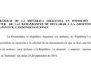 Presentación de la República Argentina ante el juzgado de Thomas Griesa 