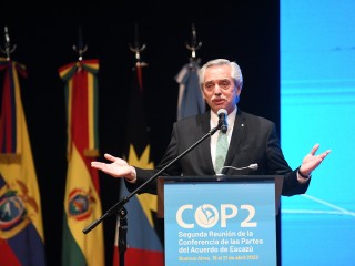 El presidente inauguró la segunda reunión de la Conferencia de las Partes del Acuerdo de Escazú
