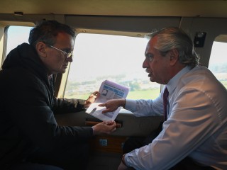 El presidente recorrió las obras de la nueva Variante Cañuelas que conectará la Autopista Ezeiza-Cañuelas con la Ruta Nacional 3